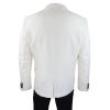 Mens Paisley Tuxedo Blazer And Waistcoat Brocade Dinner Jacket Satin Ivory Black
