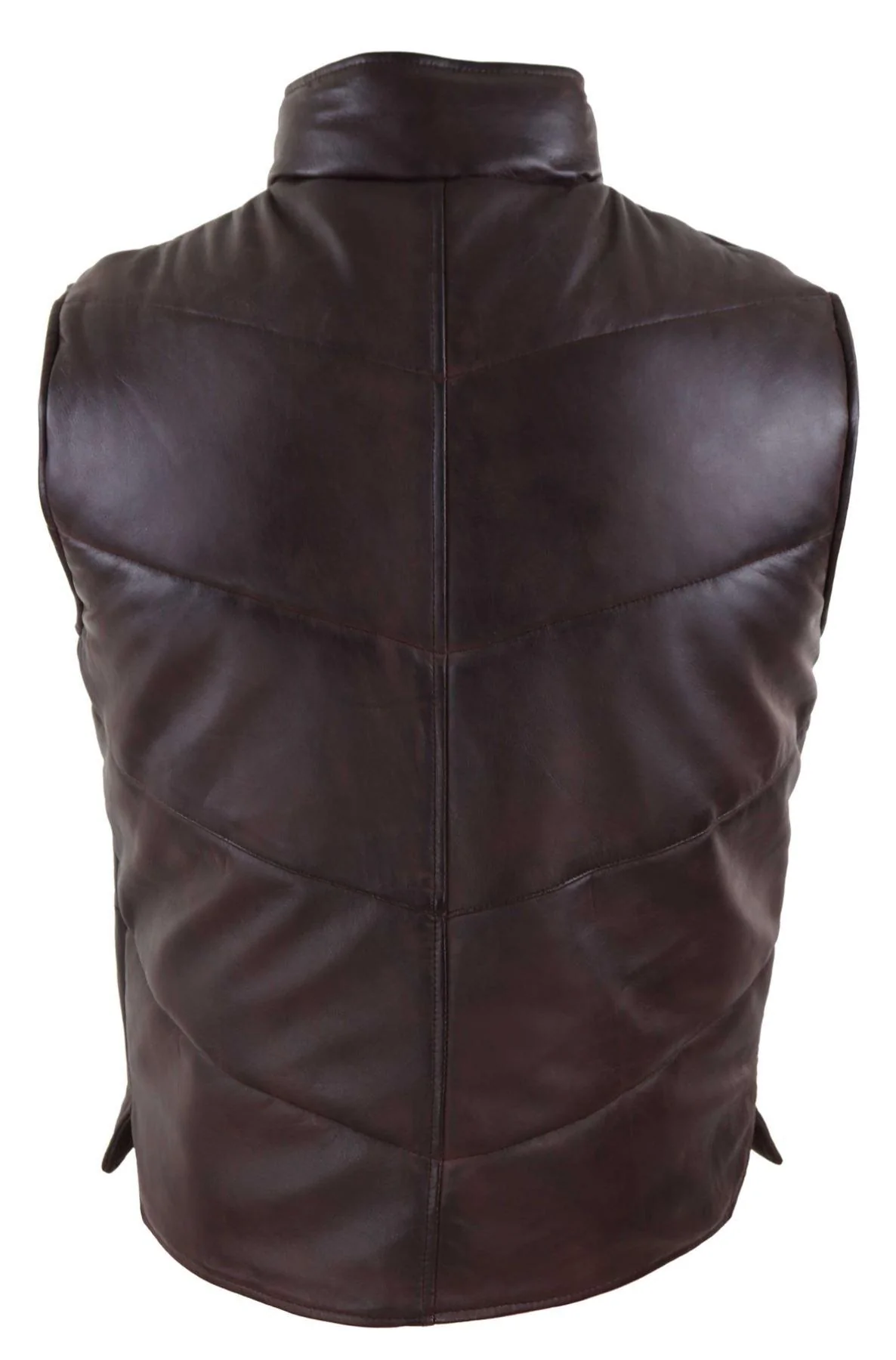 Men's Quilted Puffer Design Leather Waistcoat