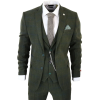 Men's 3 Piece Suit Wool Tweed Green Blue Brown Check 1920s Gatsby
