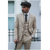 AK-08 Men's 3-Piece Cream Prince Of Wales Check Suit