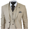 AK-08 Men's 3-Piece Cream Prince Of Wales Check Suit