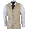 AK-08 Men's 3-Piece Cream Prince Of Wales Check Suit