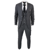 IM1 Men's Classic Charcoal Plain Tailored Fit 3-Piece Suit