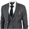 IM1 Men's Classic Charcoal Plain Tailored Fit 3-Piece Suit
