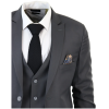 IM1 Men's Classic Charcoal Plain Tailored Fit 3-Piece Suit