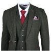 Joshua Men's 3-Piece Green Tweed Slim Fit Suit