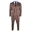 Nathan Men's Brown 3-Piece Slim Fit Suit