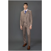 Nathan Men's Brown 3-Piece Slim Fit Suit