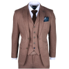 Nathan Men's Brown 3-Piece Slim Fit Suit