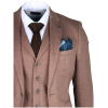 Nathan Men's Brown 3-Piece Slim Fit Suit