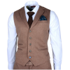 Nathan Men's Brown 3-Piece Slim Fit Suit
