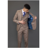 Nathan Men's Brown 3-Piece Slim Fit Suit