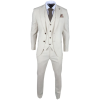 TP-21 Men's Beige 3-Piece Linen Summer Wedding Suit