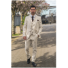 TP-21 Men's Beige 3-Piece Linen Summer Wedding Suit