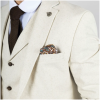 TP-21 Men's Beige 3-Piece Linen Summer Wedding Suit