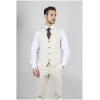 TP-21 Men's Beige 3-Piece Linen Summer Wedding Suit