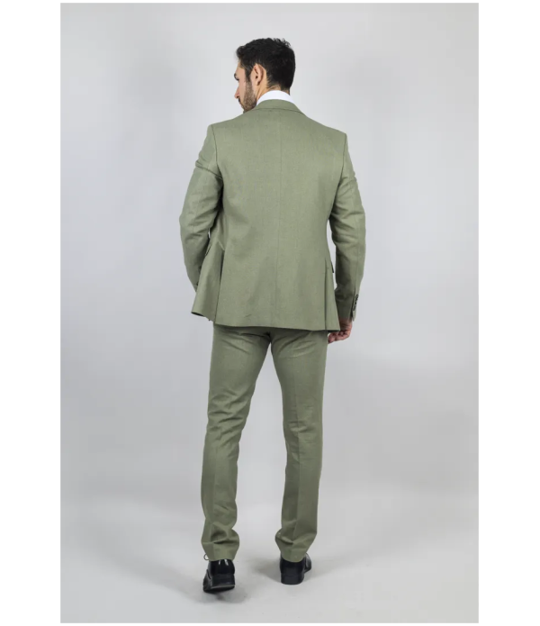 TP-22 Men's Sage 3-Piece Linen Summer Wedding Suit