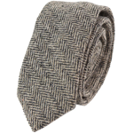 281 - Men's Oak Herringbone Tweed Wool Tie & Handkerchief 2"