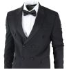 AK-22 - Men's Double Breasted Black Tuxedo Dinner Wedding Suit