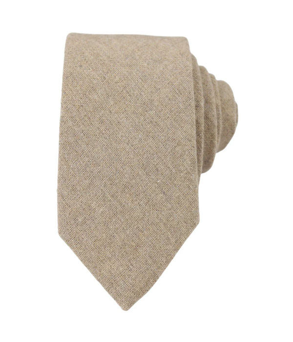 Camel Beige Oak Tweed Tie Hankie Handkerchief 2"