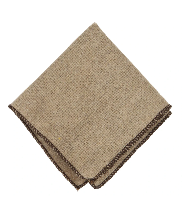 Camel Beige Oak Tweed Tie Hankie Handkerchief 2"