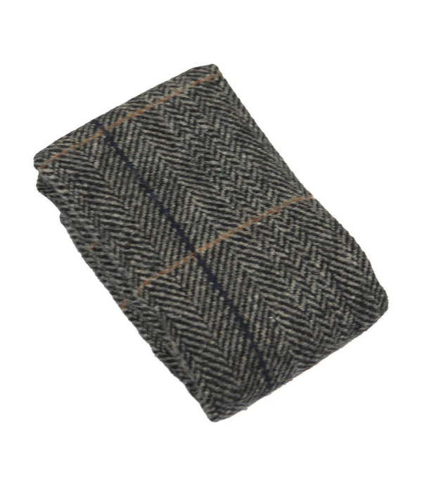 Albert - Men's Grey Herringbone Tweed Check Bow Tie