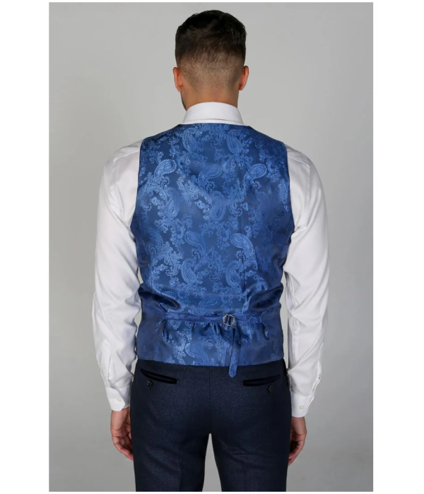 Arthur - Men's Birdseye Navy Waistcoat