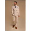 Caridi - Men's 2 Piece Beige Double Breasted Suit