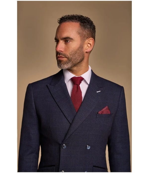 Caridi - Men's 2 Piece Navy Blue Double Breasted Suit