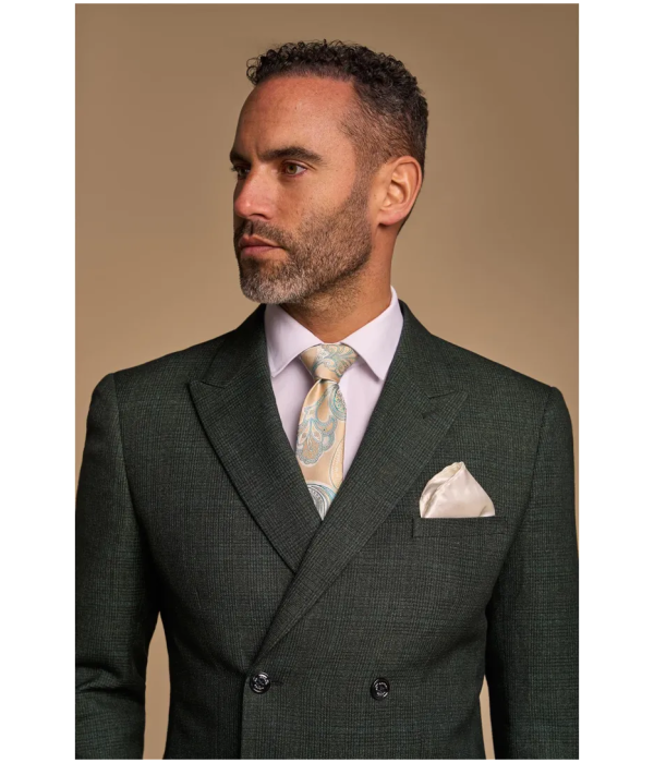 Caridi - Men's 2 Piece Olive Green Double Breasted Suit