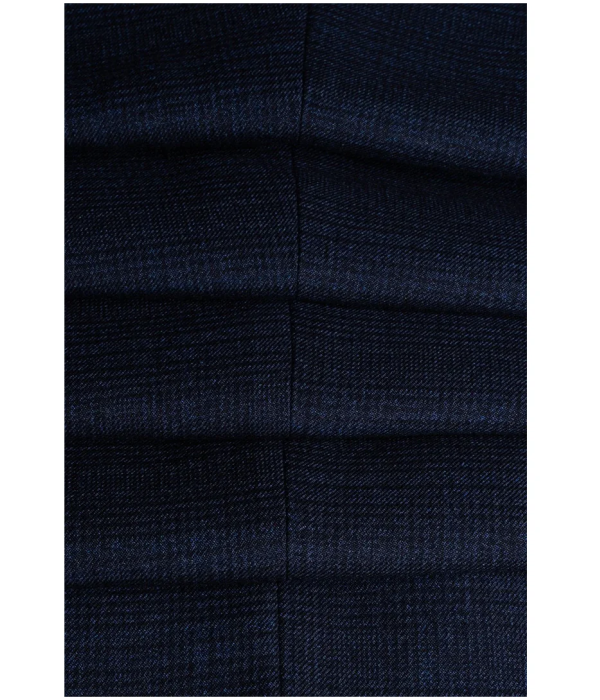 Caridi - Men's Tweed Navy Blue Waistcoat