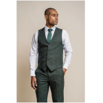 Caridi - Men's Olive Green Tweed Waistcoat - UK 48