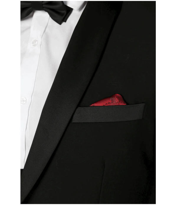 Ford Men's Black 3-Piece Classic Tuxedo Suit with Satin Lapels