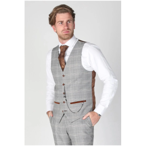 Francis – Men’s Grey Check Waistcoat