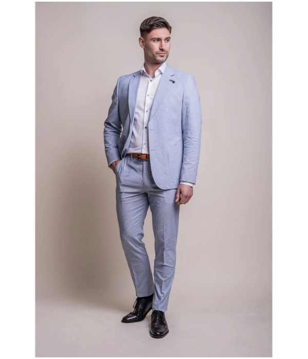 Fredrik - Men's Blue Summer 2 Piece Wedding Suit