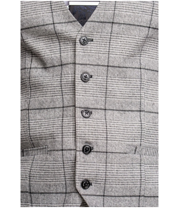 Ghost - Men's Grey Tweed Checked Waistcoat