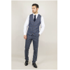 Gisborne - Men's Navy Checked Waistcoat