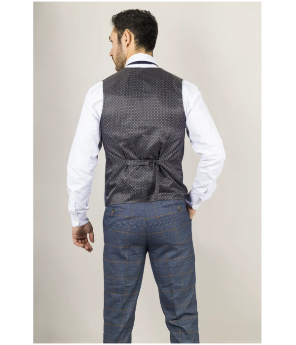 Gisborne - Men's Navy Checked Waistcoat