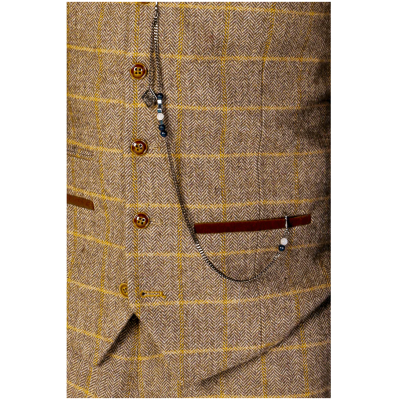 Harris - Men's Brown Tweed Waistcoat