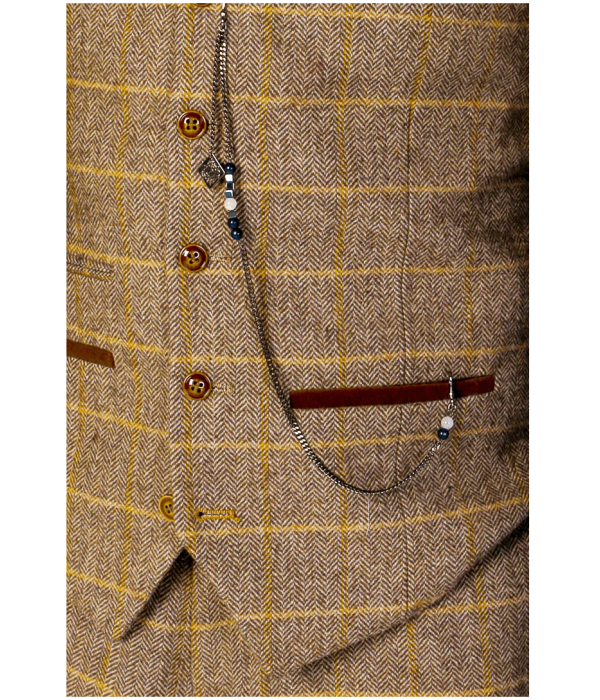 Harris - Men's Brown Tweed Waistcoat