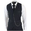 James Men's Classic Black 3-Piece Suit with Red Pocket Square