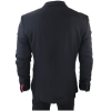James Men's Classic Black 3-Piece Suit with Red Pocket Square