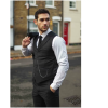 James Men's Classic Black 3-Piece Suit with Red Pocket Square
