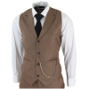 James Men's 3-Piece Plain Brown Suit with Classic Fit