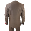 James Men's 3-Piece Plain Brown Suit with Classic Fit