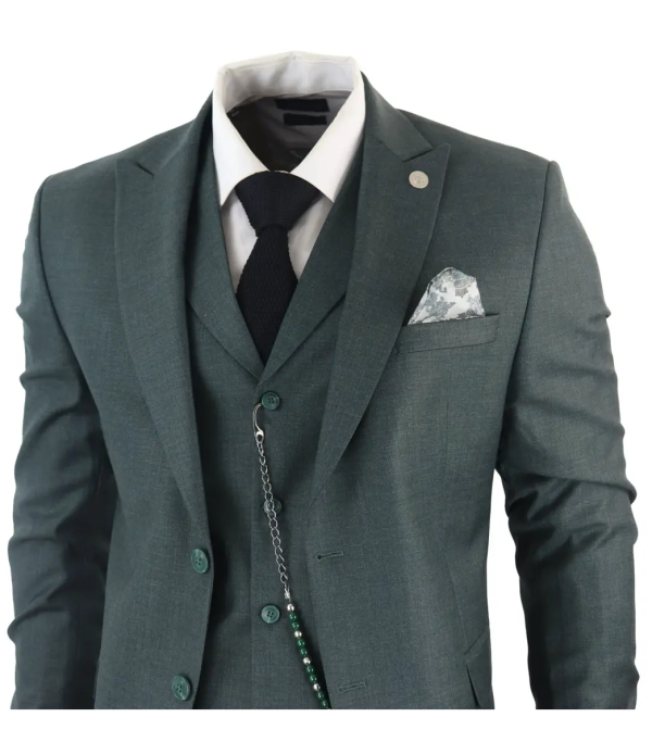 James Men's 3-Piece Classic Green Suit