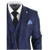 James Men's 3-Piece Navy Blue Tailored Fit Suit