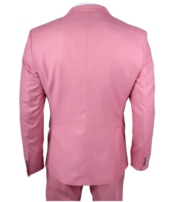 James Men's 3-Piece Pink Tailored Fit Suit