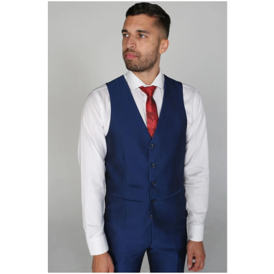 Kingsley - Men's Plain Blue Waistcoat