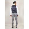 Knight - Men's Grey Blue Checked Waistcoat